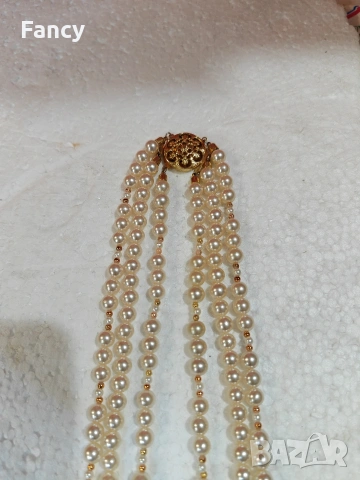 Стара огърлица 3 реда, снимка 3 - Антикварни и старинни предмети - 53358363