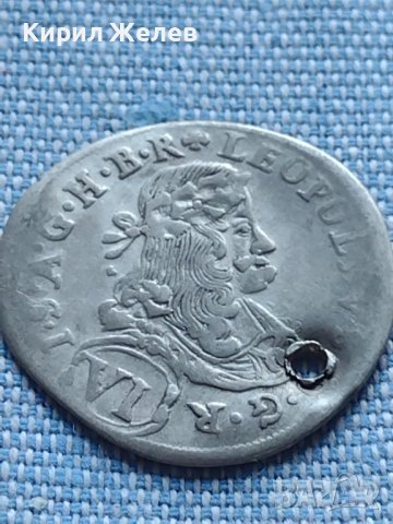 Сребърна монета 6 кройцера 1682г. Сент Виет Каринтия Леополд първи 13782