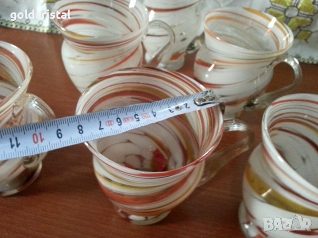Стъклени чаши халби ръчна изработка , снимка 6 - Антикварни и старинни предмети - 42475284
