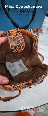 чанта от естествена черна кобра, снимка 2 - Чанти - 53069456