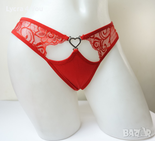Shein XS/S дамски червени памучни полупрашки, снимка 3 - Бельо - 44789719