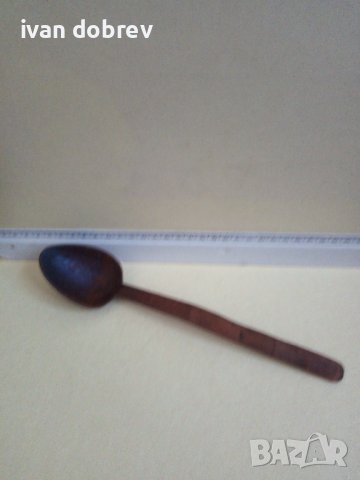 Стара дървена лъжица, черпак, снимка 3 - Антикварни и старинни предмети - 40210622
