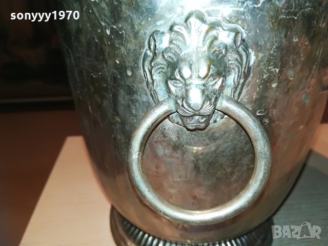 шампаниера с лъвове 24х22см-внос франция, снимка 5 - Колекции - 29477034