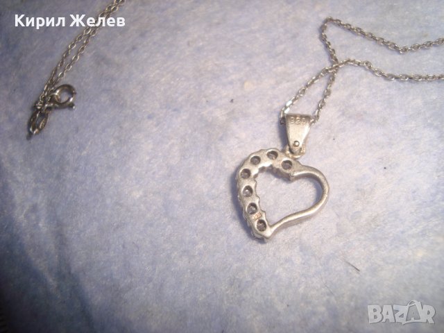 СЪРЦЕВИДНО КРИСТАЛНО СРЕБЪРНО АРТ КОЛИЕ СРЕБРО925 БУТИКОВО БИЖУ ИТАЛИЯ МЕДАЛЬОН 27331, снимка 7 - Колиета, медальони, синджири - 36848478
