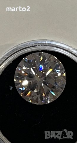 Скъпоценен камък Мойсанит, 5 карата, Разрез - "Брилянт", Сертификат, снимка 4 - Други - 37331849