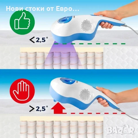 Ръчна прахосмукачка CLEANmaxx Mites | Прахосмукачка против акари, снимка 7 - Прахосмукачки - 51224986