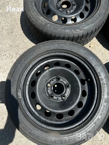 Железни джанти с гуми BMW 5x120 E90 E91, снимка 2 - Гуми и джанти - 51184295