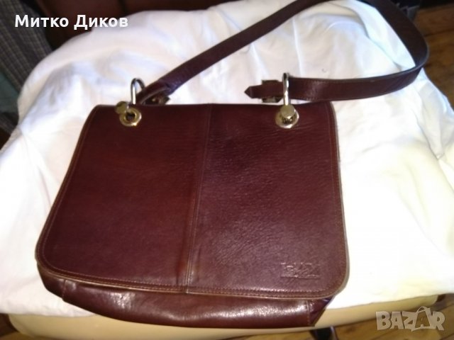 Чанта женска бордо естествена кожа Лема Италия 325х255х90мм