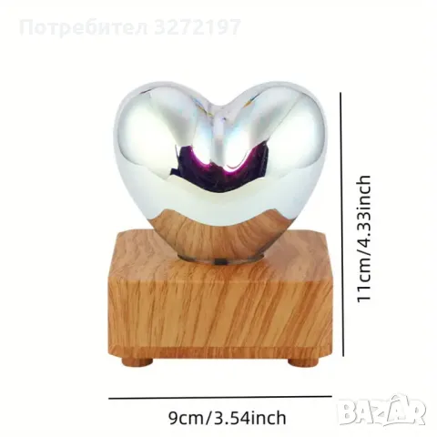 3D USB захранвана нощна лампа във формата на сърце с фойерверки,заря, снимка 10 - Настолни лампи - 47973359