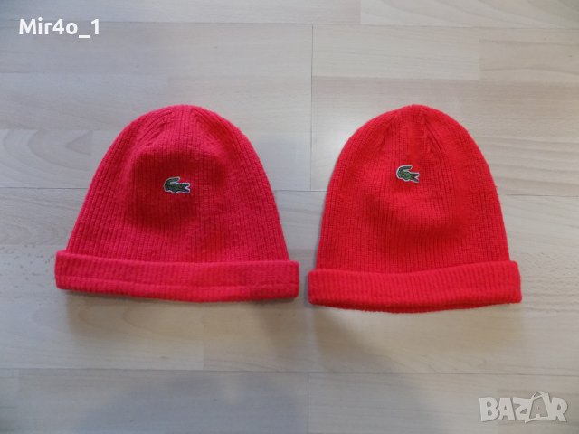 зимна шапка lacoste оригинална мъжка дамска спортна топла червена, снимка 1 - Шапки - 42597734
