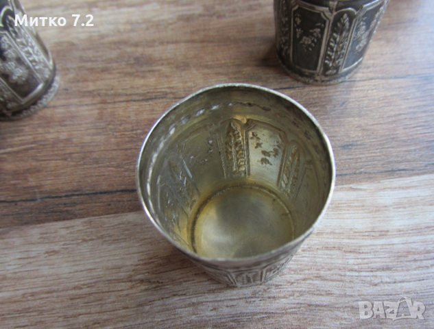 Стар комплект сребърни чашки , снимка 9 - Антикварни и старинни предмети - 32106419