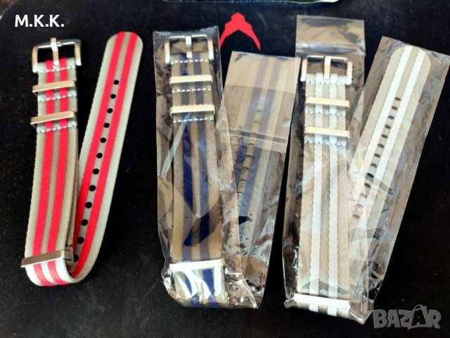Луксозни каишки NATO 22mm   Каишката  с   червеното  райе е продадена 