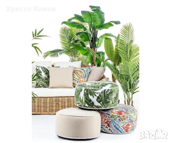 Надуваем пуф с калъф до 110кг водоустойчив за плаж къмпинг пикник градина, снимка 3 - Градински мебели, декорация  - 47461556