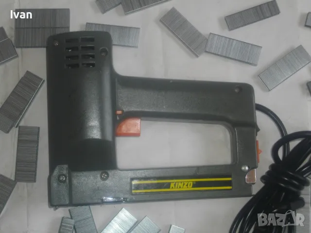 KINZO Ede HOLAND Професионален Електрически ТАКЕР комбиниран скоби пирони до 16мм тапицерски дървод