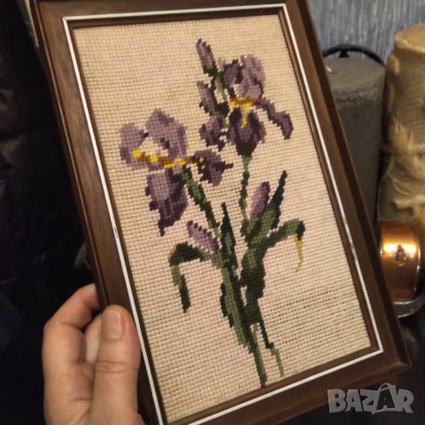 Красив гоблен в дървена рамка , снимка 2 - Гоблени - 39783747