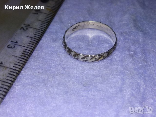 СТАР СТИЛЕН СРЕБЪРЕН ВИНТИДЖ ПРЪСТЕН Тип ХАЛКА СРЕБРО 900 ПРОБА 40202, снимка 3 - Пръстени - 42787556