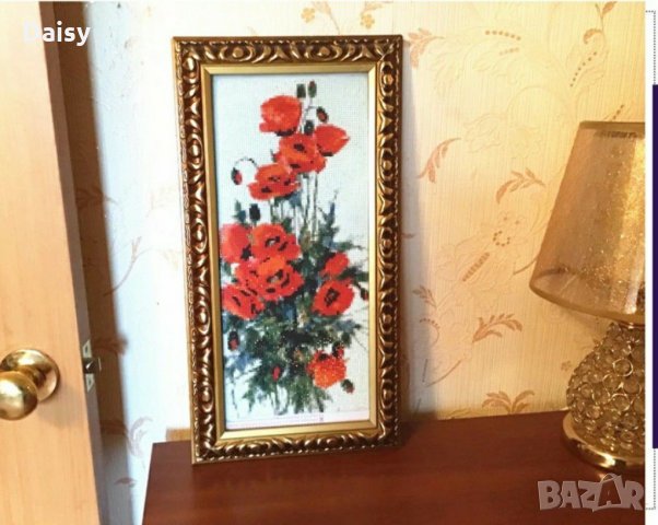 Диамантен гоблен "Букет от макове", снимка 3 - Гоблени - 29395022