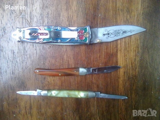 Три джобни ножчета китайско швейцарско и българско, снимка 1