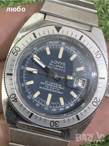 Часовник LOVYS ALLSPORT AUTOMATIC DRIVER-Дата -Секундарник SWISS MADE Работи Точно Сменя Датата , снимка 3 - Мъжки - 52542910