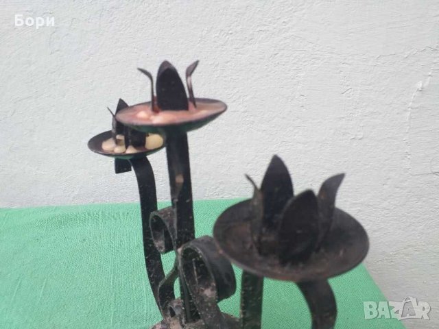 Свещник ковано желязо, снимка 3 - Декорация за дома - 29144304