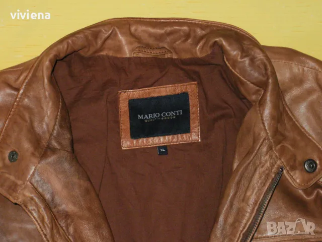 MARIO CONTI мъжко преходно естествена кожа ХL, снимка 4 - Якета - 49829250