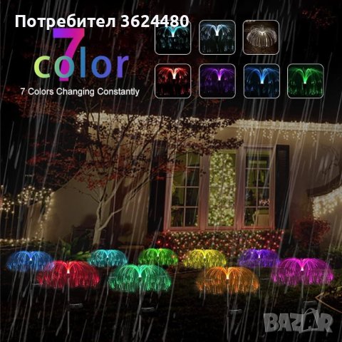 Медуза соларна лампа, снимка 8 - Соларни лампи - 42836069