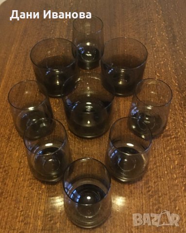 6 чаши за аператив + 3 чаши за уиски тъмно стъкло, снимка 8 - Чаши - 31896924
