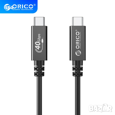 Orico кабел Cable USB4.0 40Gbps M/M 0.5m Black PD100W - U4A05-BK, снимка 1