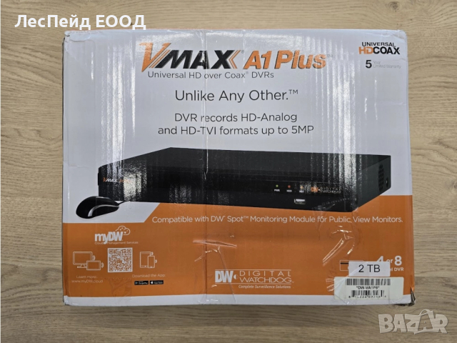 DVR WATCHDOG DW-VA1P8 8-канален 5MP 4K цифров видеорекордер