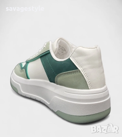 Дамски маратонки с връзки бяло и зелено  , снимка 2 - Маратонки - 52194058