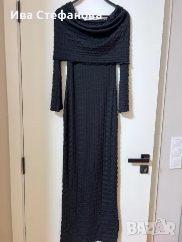 Нова универсален one size елегантна официална дълга черна еластична парти секси рокля , снимка 9 - Рокли - 48112559