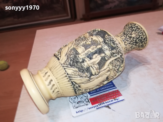 СТАРА ТЕЖКА ВАЗА ОТ ФРАНЦИЯ 1403241440, снимка 4 - Антикварни и старинни предмети - 44761828