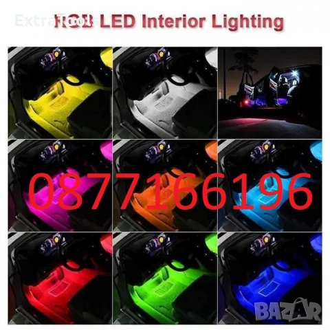 Цветомузика LED Интериорно Осветление за кола Диодни ленти RGB  , снимка 3 - Аксесоари и консумативи - 35025716