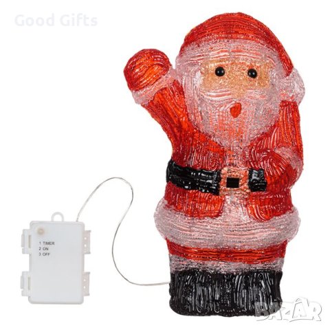 Коледна светеща фигура Дядо Коледа, 28см, Коледна лампа, снимка 2 - Други - 42742505