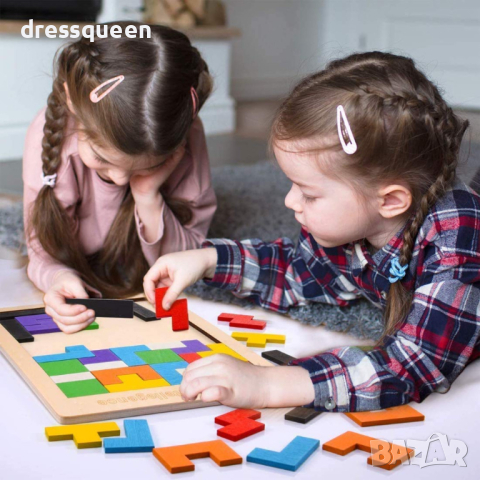 3541 Монтесори пъзел Дървен тетрис, снимка 9 - Образователни игри - 44793495