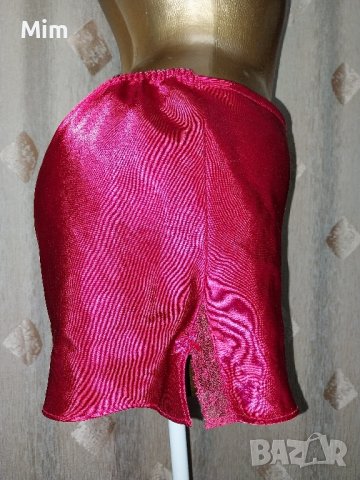 L  Червени сатенени шорти с дантела , снимка 2 - Бельо - 42606135