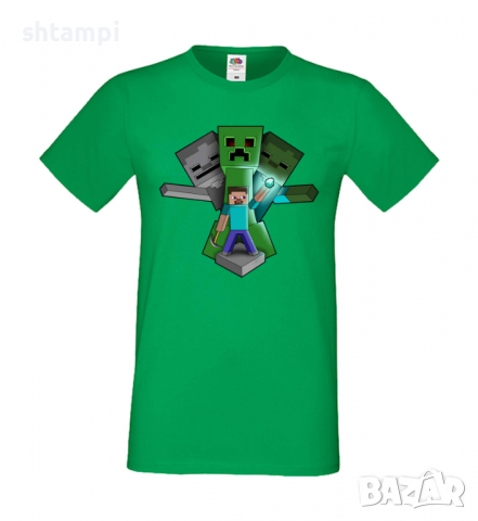 Мъжка тениска Steve Football , майнкрафт,Minecraft,Игра,Забавление,подарък,Изненада,Рожден Ден., снимка 7 - Тениски - 36497205
