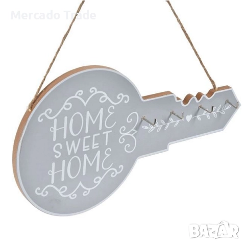 Декоративна поставка за ключове Mercado Trade, 4 кукички,Сив, снимка 3 - Декорация за дома - 51911421