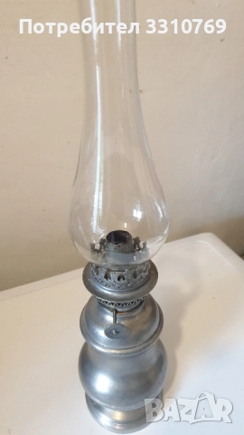 Красива антикварна метална газена лампа. , снимка 2 - Настолни лампи - 52099845