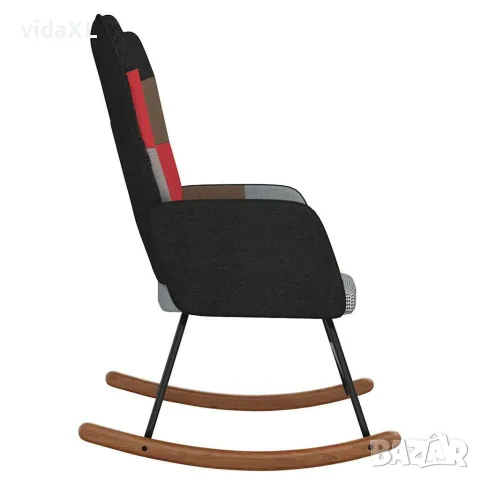 vidaXL Люлеещ стол, пачуърк, плат, снимка 3 - Столове - 56146880