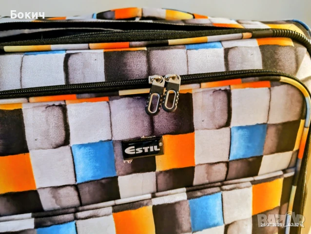 Използван мек куфар ESTIL, среден, 72/45/30-35см с разширител, снимка 3 - Други стоки за дома - 51136949