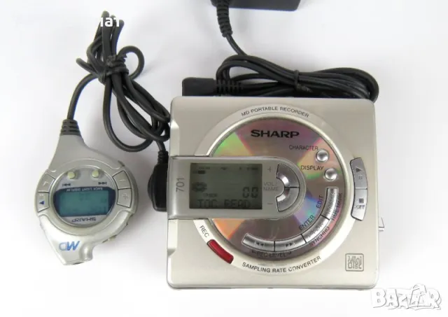 Преносим MiniDisc Минидиск рекордер Sharp MD-MS701H(S)2 / Japan, снимка 2 - Декове - 48169921