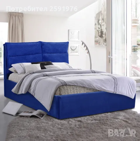 Спалня ROYALTY - кадифен плат - 160х200см. BLACK FRIDAY!, снимка 1