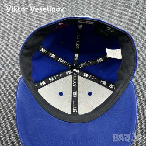 Vintage New Era New York Yankees Fitted Cap 7 1/4 Шапка С Козирка MLB Синя, снимка 4 - Шапки - 54294592