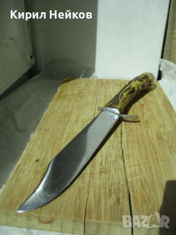 Ловджийски нож с дръжка от рог, снимка 7 - Ножове - 51641335