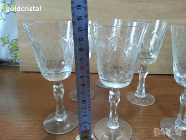 Ретро стъклени чаши гравирани , снимка 6 - Антикварни и старинни предмети - 44928812