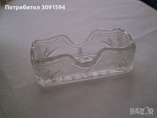 Арт Деко  поставка за клечки за зъби стъкло, снимка 3 - Аксесоари за кухня - 36464869