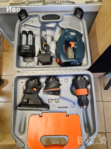 Бормашина, винтоверт, шлайф и зеге Black & Decker VP2000 Пълен комплект, работи отлично. Използван е, снимка 8 - Бормашини - 52452218