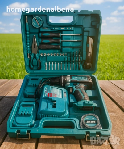 Мощен Акумулаторен Винтоверт 21V | Комплект 30 Части | 2 Батерии