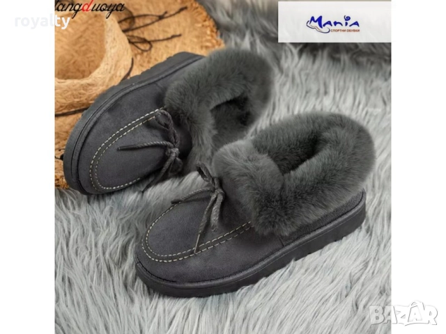 Дамски пантофи в сиво, снимка 2 - Пантофи - 52281689